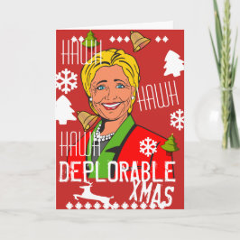 Tarjeta de navidad deplorable Hillary Clinton Hawh
