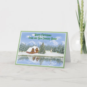 Tarjeta de Navidad desde nueva casa de campo