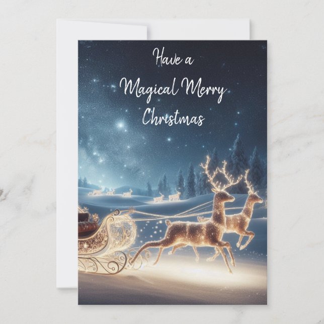 Tarjeta de Navidad Deseos de Invierno Encantado (Anverso)