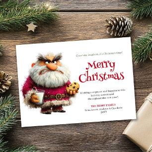 Tarjeta de Navidad digital de Santa irritado