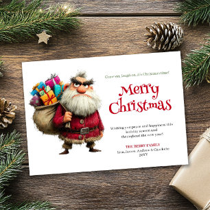 Tarjeta de Navidad digital divertida de Papá Noel