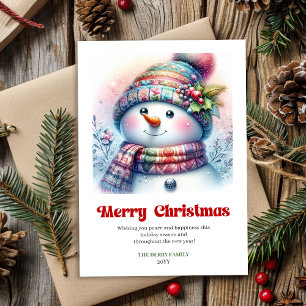 Tarjeta de Navidad digital festiva de muñeco de ni