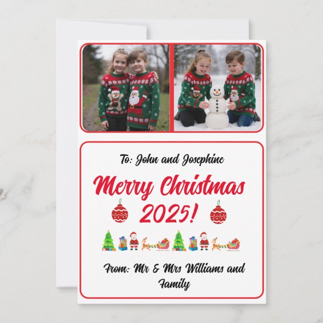 Tarjeta de Navidad digital personalizada fácil con (Anverso)