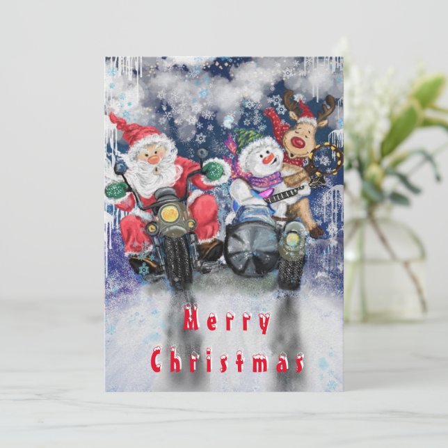 Tarjeta de Navidad divertida (Anverso de pie)