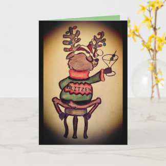 Tarjeta de Navidad divertida Blitzen