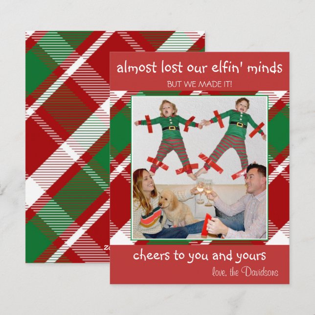 Tarjeta de Navidad divertida "Casi Perdemos la Cab (Anverso / Reverso)