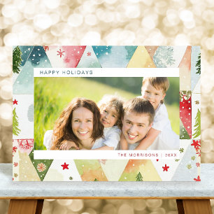 Tarjeta de Navidad divertida con acuarela abstract