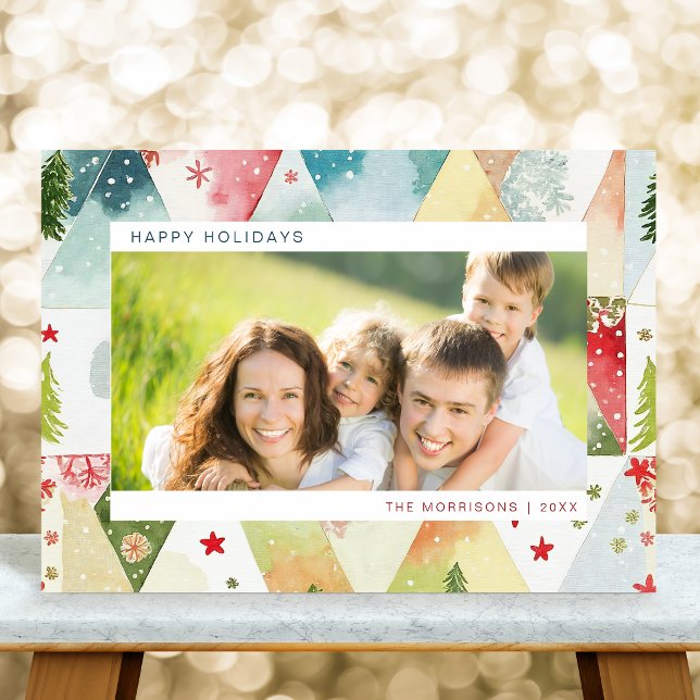 Tarjeta de Navidad divertida con acuarela abstract (Subido por el creador)