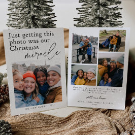 Tarjeta de Navidad divertida con foto de milagro n