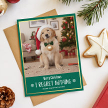 Tarjeta de Navidad divertida con foto de perro lin