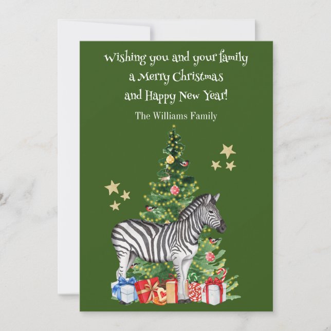 Tarjeta de Navidad divertida de árbol de Navidad d (Anverso)