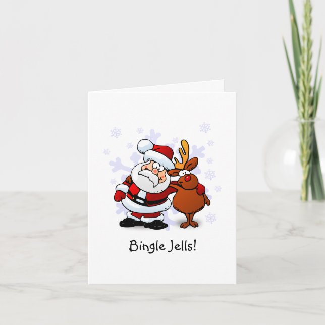 Tarjeta de Navidad divertida de Bingle Jells (Anverso)