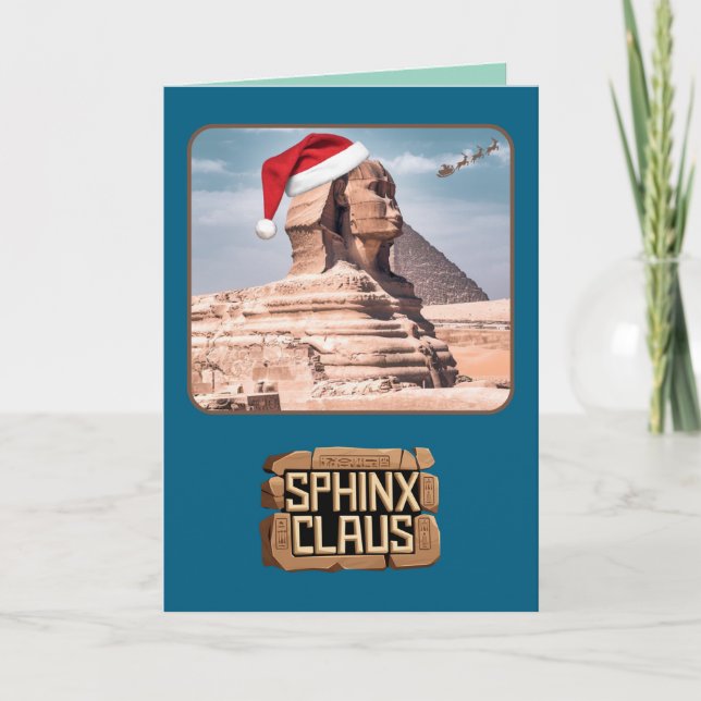 Tarjeta de Navidad divertida de Claus Esfinge (Anverso)