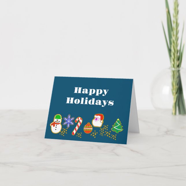 Tarjeta de Navidad Divertida de Galletas de Navida (Anverso)