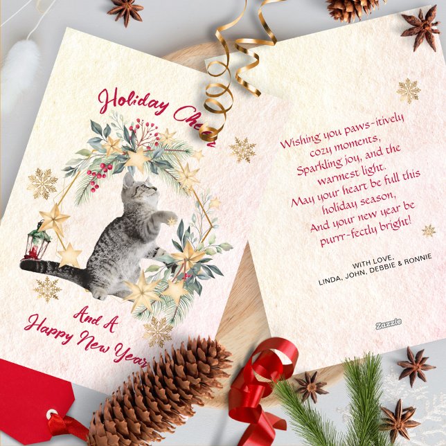 Tarjeta de Navidad Divertida de Gato – Copos de Ni (Subido por el creador)