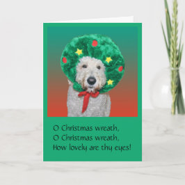 Tarjeta de Navidad divertida de Goldendoodle