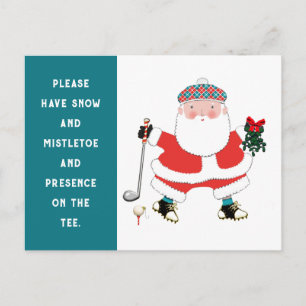 Tarjeta de Navidad divertida de golf
