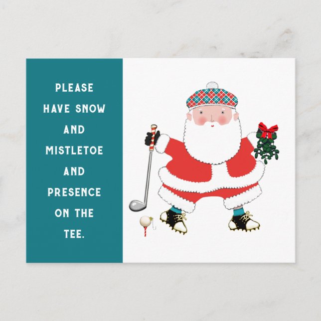 Tarjeta de Navidad divertida de golf (Anverso)