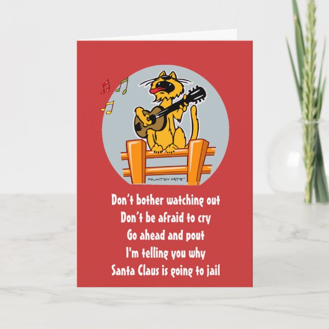 Tarjeta de Navidad divertida de Kountry Kats (Anverso)