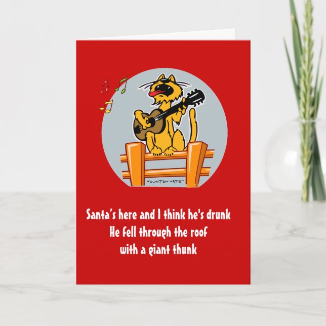 Tarjeta de Navidad divertida de Kountry Kats (Anverso)