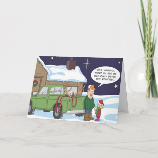 Tarjeta de Navidad divertida de la caza del reno (Anverso)