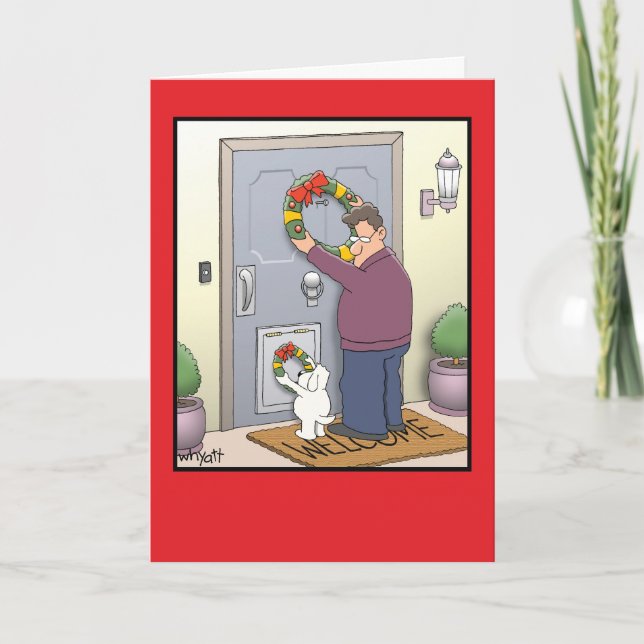 Tarjeta de Navidad divertida de la guirnalda del (Anverso)