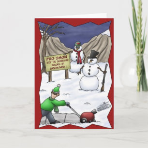 Tarjeta de Navidad divertida de la quitanieves de