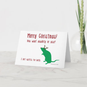 Tarjeta de Navidad divertida de la rata