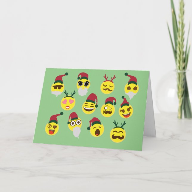 Tarjeta de Navidad divertida de las emojis (Anverso)