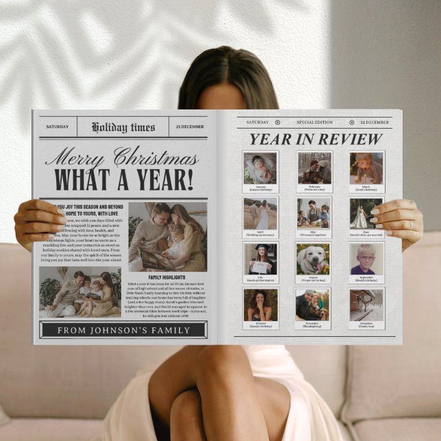 Tarjeta de Navidad divertida de periódico qué año (Subido por el creador)
