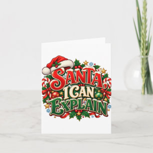 Tarjeta de Navidad divertida de Santa Puedo Explic