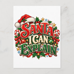 Tarjeta de Navidad divertida de Santa Puedo Explic