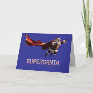 Tarjeta de Navidad divertida de Santa Superhéroe