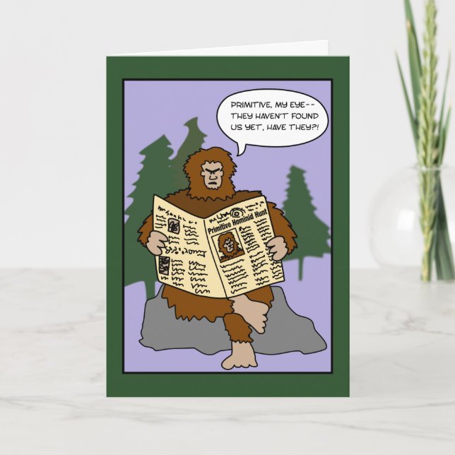 Tarjeta de Navidad divertida de Sasquatch del (Anverso)