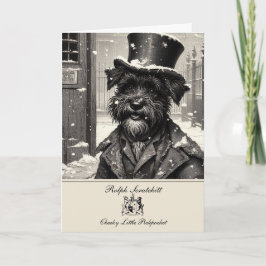 Tarjeta de Navidad divertida de Schnauzer Dickens