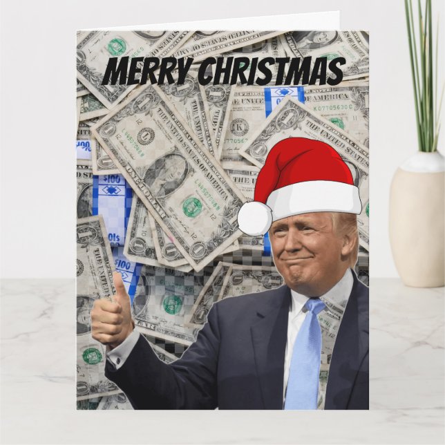 Tarjeta de Navidad divertida de Trump, $2,000 (Anverso)