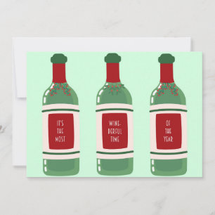 Tarjeta de Navidad divertida de vino