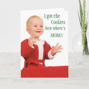 Tarjeta de Navidad divertida del bebé