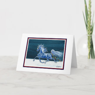 Tarjeta de Navidad divertida del caballo