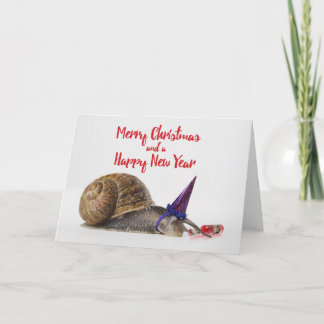 Tarjeta de Navidad divertida del caracol del