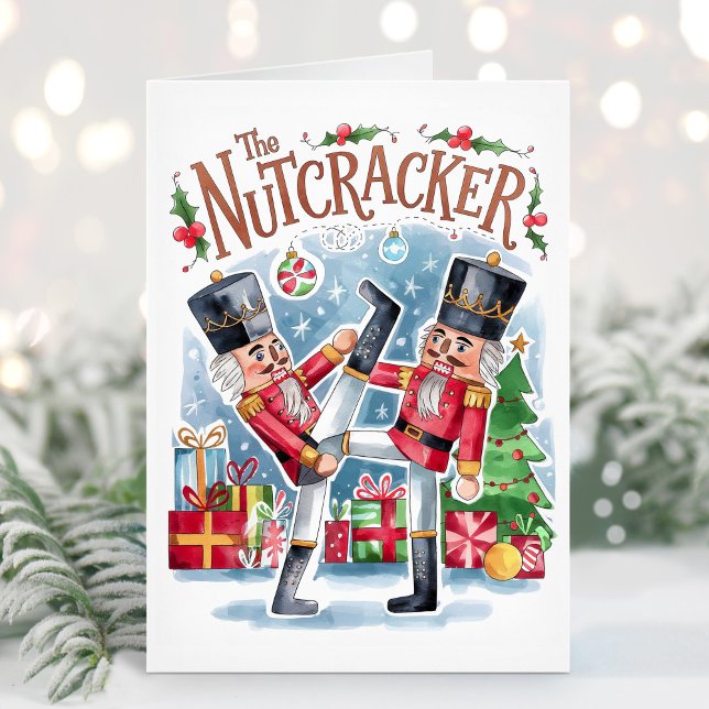 Tarjeta de Navidad divertida del Cascanueces acuar (Subido por el creador)