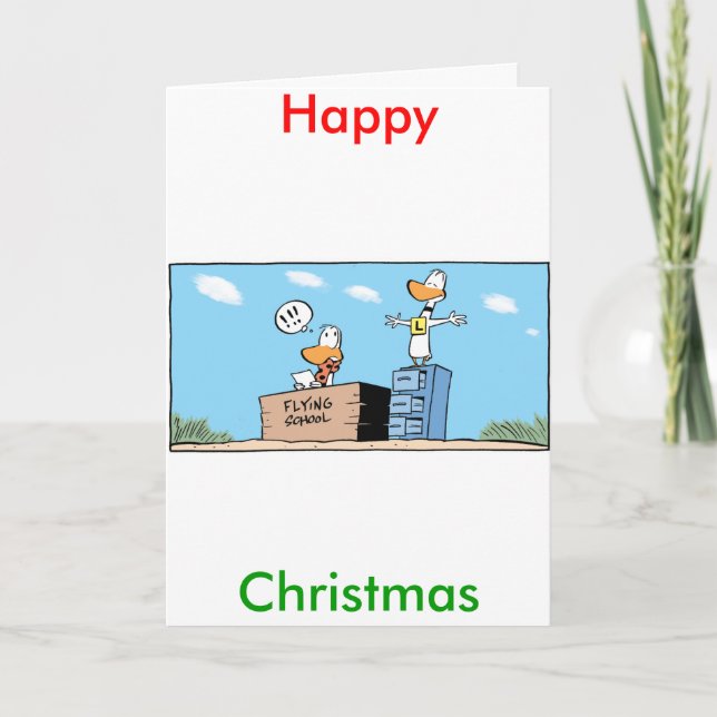 Tarjeta de Navidad divertida del dibujo animado (Anverso)