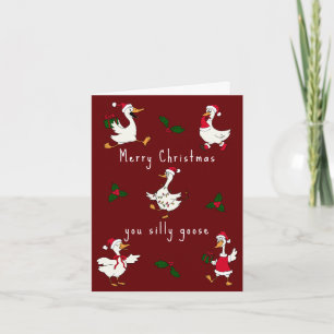 Tarjeta de Navidad divertida del ganso de Navidad