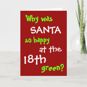 Tarjeta de Navidad divertida del golf - agujero de