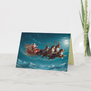 Tarjeta de Navidad divertida del perro de montaña