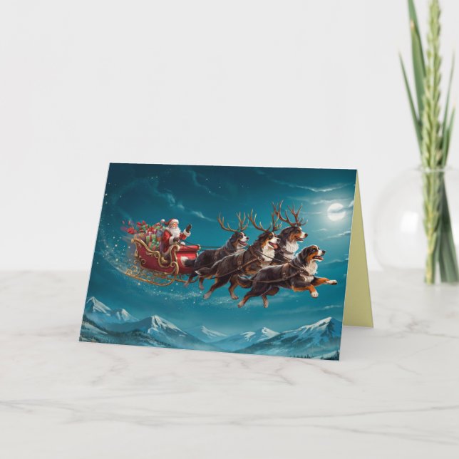 Tarjeta de Navidad divertida del perro de montaña  (Anverso)