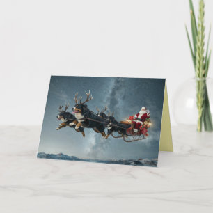 Tarjeta de Navidad divertida del perro de montaña 