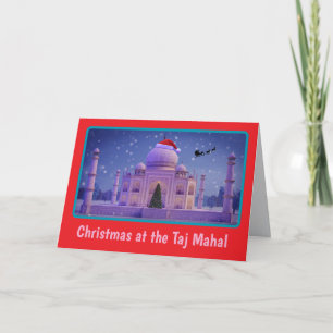 Tarjeta de Navidad divertida del Taj Mahal.