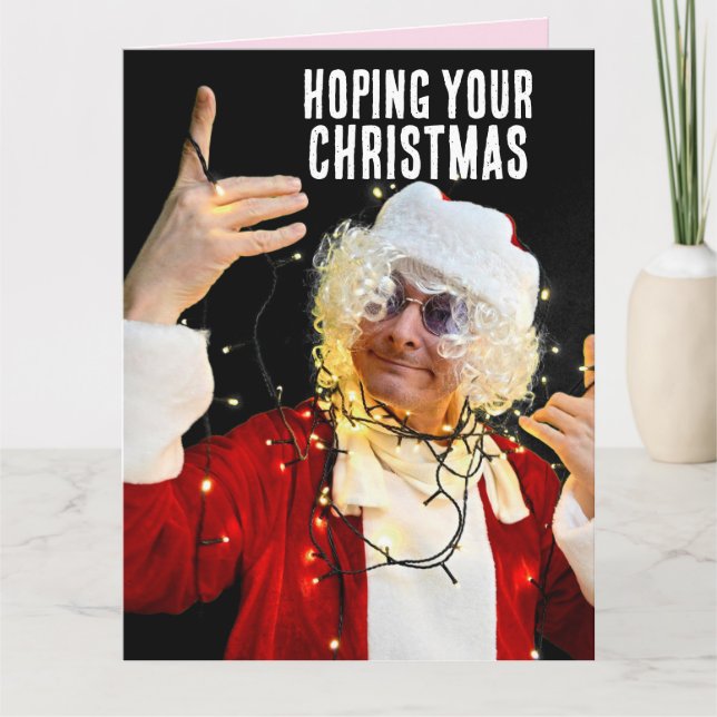 TARJETA DE NAVIDAD DIVERTIDA "LIT!" SANTA TÍO GRAN (Anverso)
