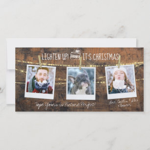Tarjeta de Navidad divertida para alegrar 3 fotos